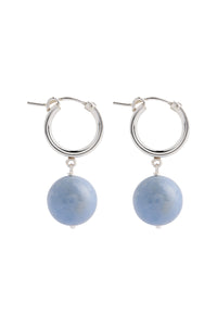 Boule Hoops Angelite Silver