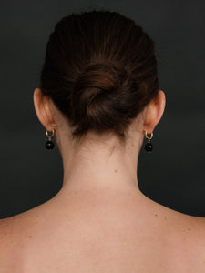 Boule Hoops Black Tourmaline Gold